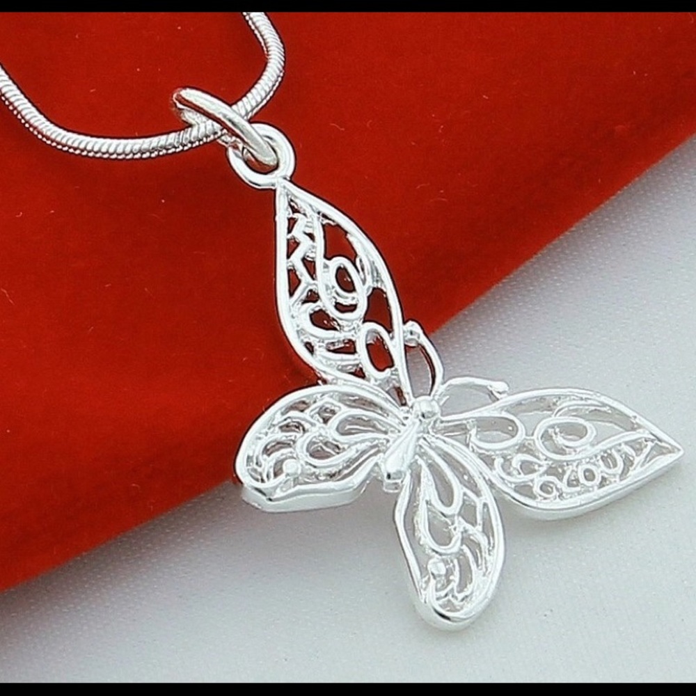 💥 (1) LEFT (925) BUTTERFLY NECKLACE - Picture 3 of 3